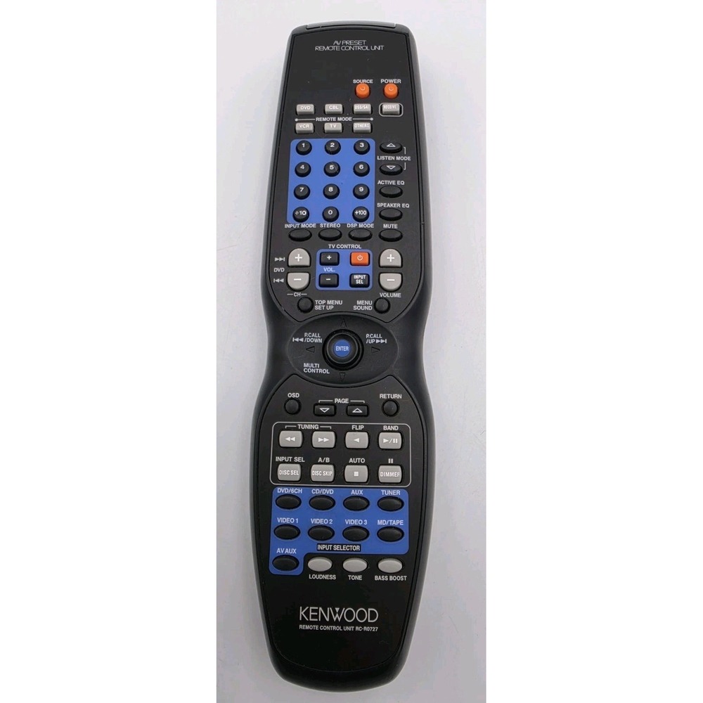 Kenwood Audio Receiver Remote Control RC-R0727 HTB405 HTB705DV KRV5560D Black